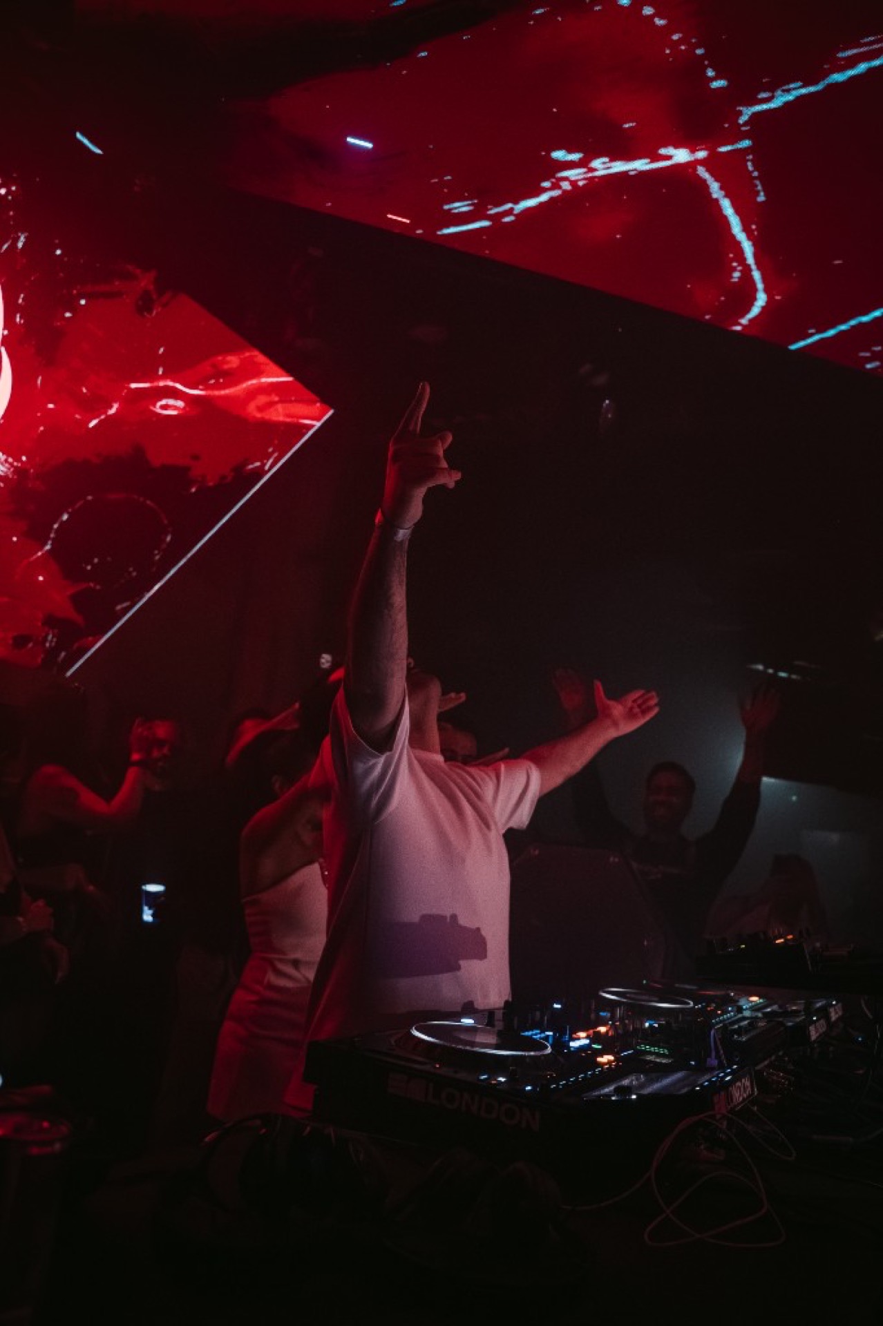 DJ pointing at the crowd — London Persian DJ host and Iranian music party energy